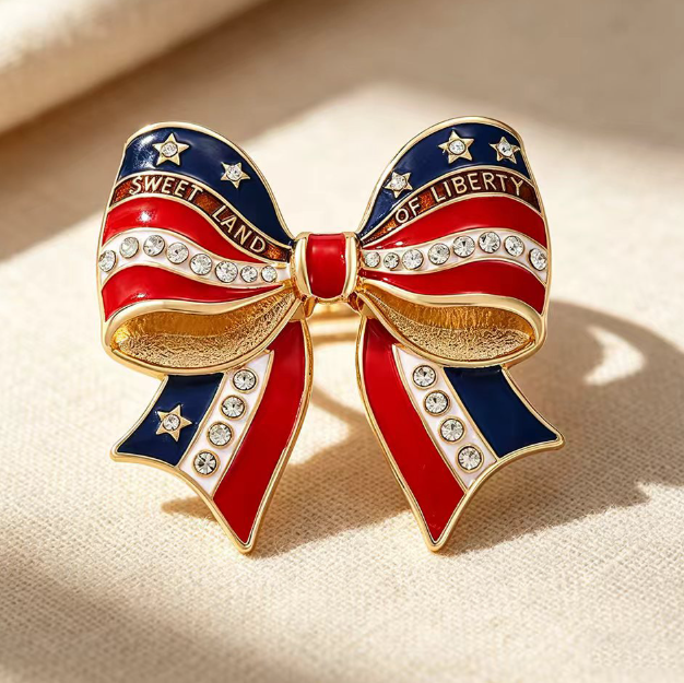 America’s 250th Anniversary Commemorative Enamel Pin ~ Bow