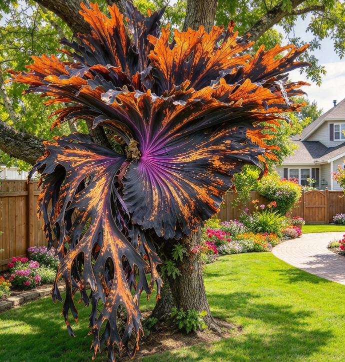 🦌 Rare Rainbow Staghorn Fern — Living Botanical Wall Sculpture