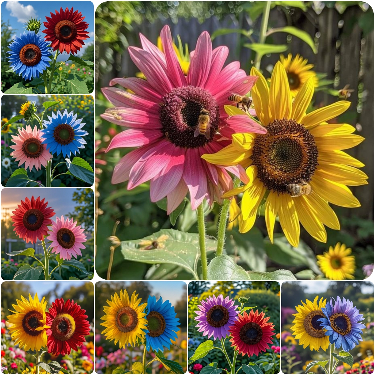 Twin-Headed Sunflower Seeds (Two Colors, One Stem!)