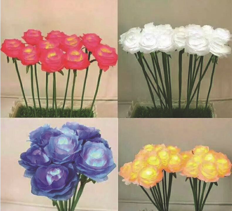 Solar Flower Lights - Outdoor Waterproof LED Flowers for Garden, Path, Landscape, Patio, and Lawn | Yellow and Purple Tulips