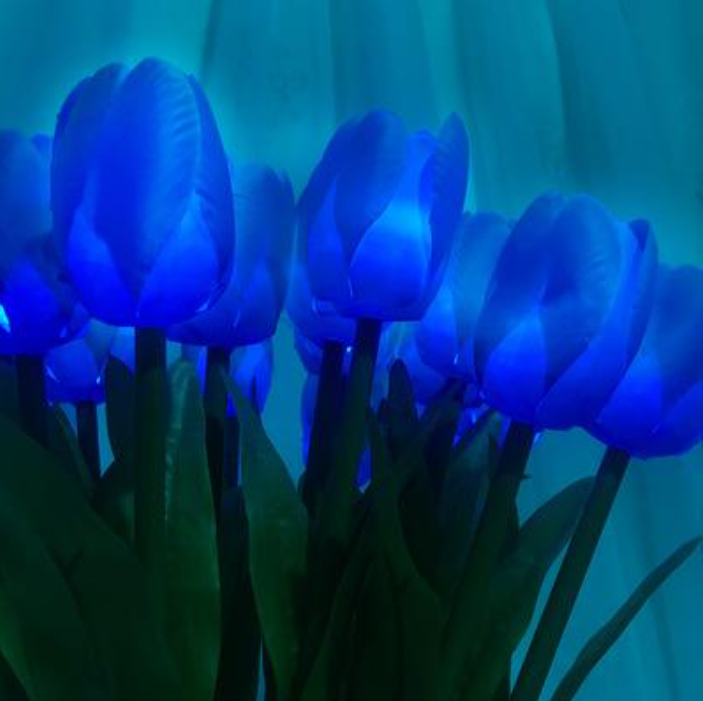 Solar Flower Lights - Outdoor Waterproof LED Flowers for Garden, Path, Landscape, Patio, and Lawn | Yellow and Purple Tulips