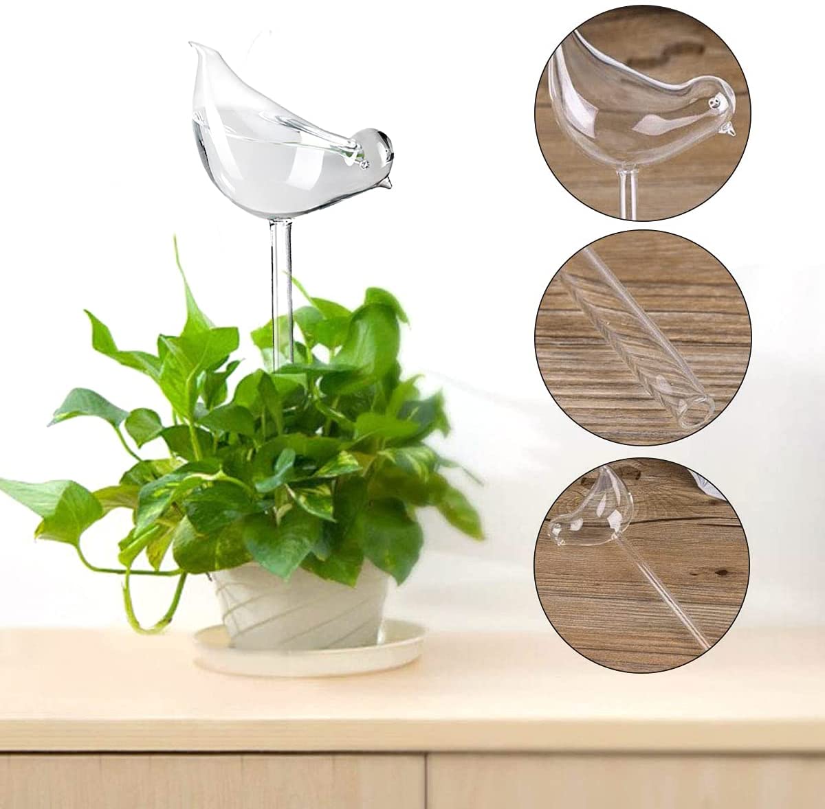 Bird Shape Design Hand Blown Transparent Durable Clear Glass Aqua Bulbs