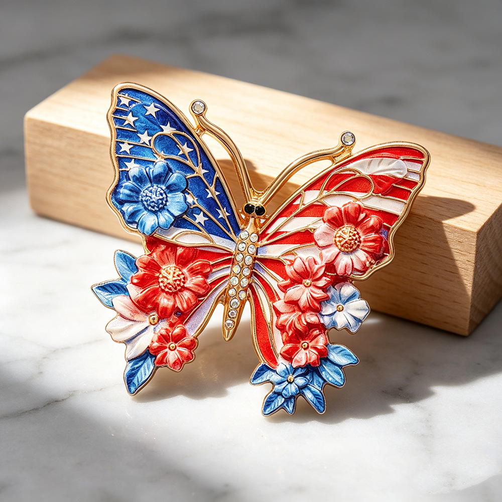 America’s 250th Anniversary Commemorative Enamel Pin ~ Butterfly