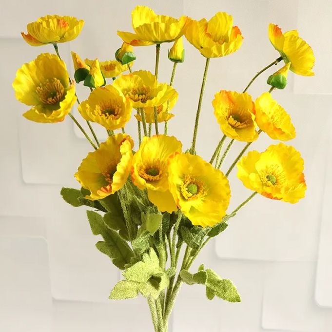 Simulated Poppy Silk Artificial Flowers
