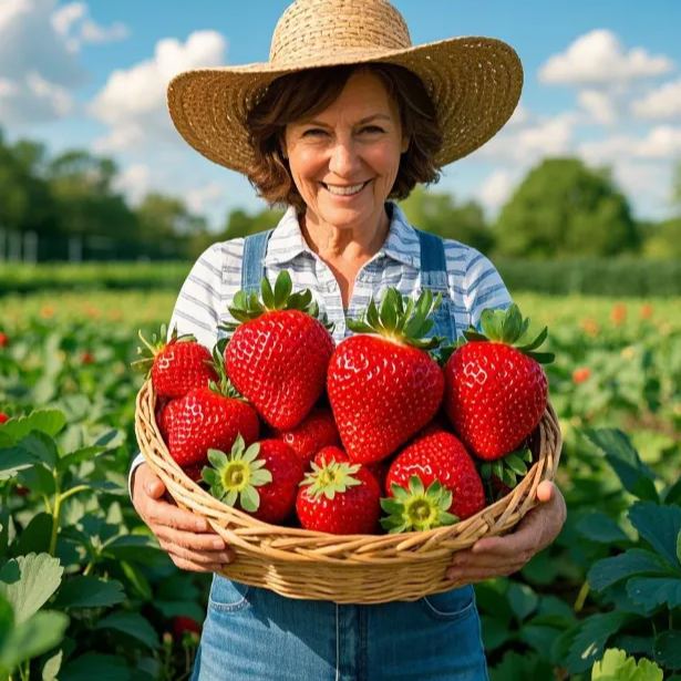 🍓Cream Giant Strawberry Seeds -- Various shapes & Natural juices🥤