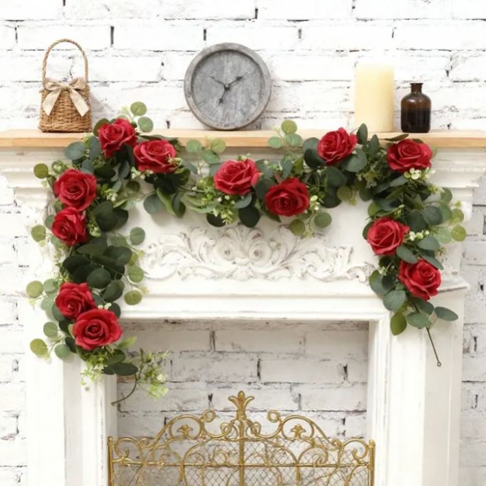 LAST Day 52% OFF🔥1.8-meter Artificial Eucalyptus Leaf and Rose Vine