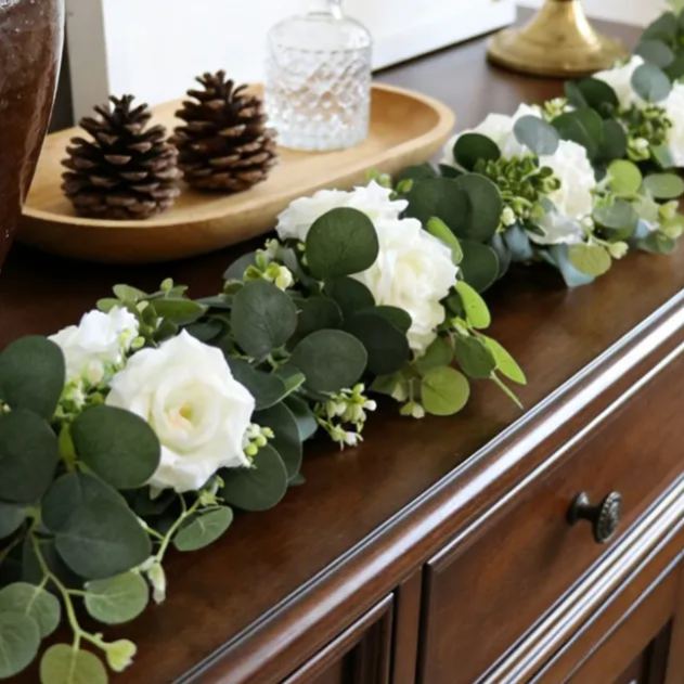LAST Day 52% OFF🔥1.8-meter Artificial Eucalyptus Leaf and Rose Vine
