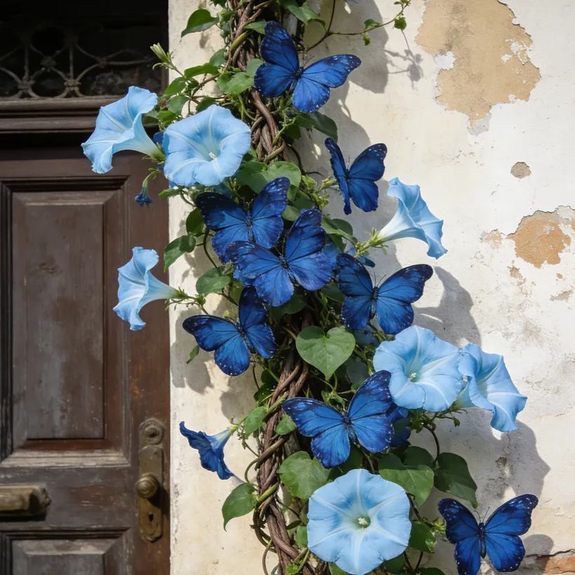 💙Twin-Bloom Butterfly Morning Glory Seeds| Rare Dual form & Fast-growing