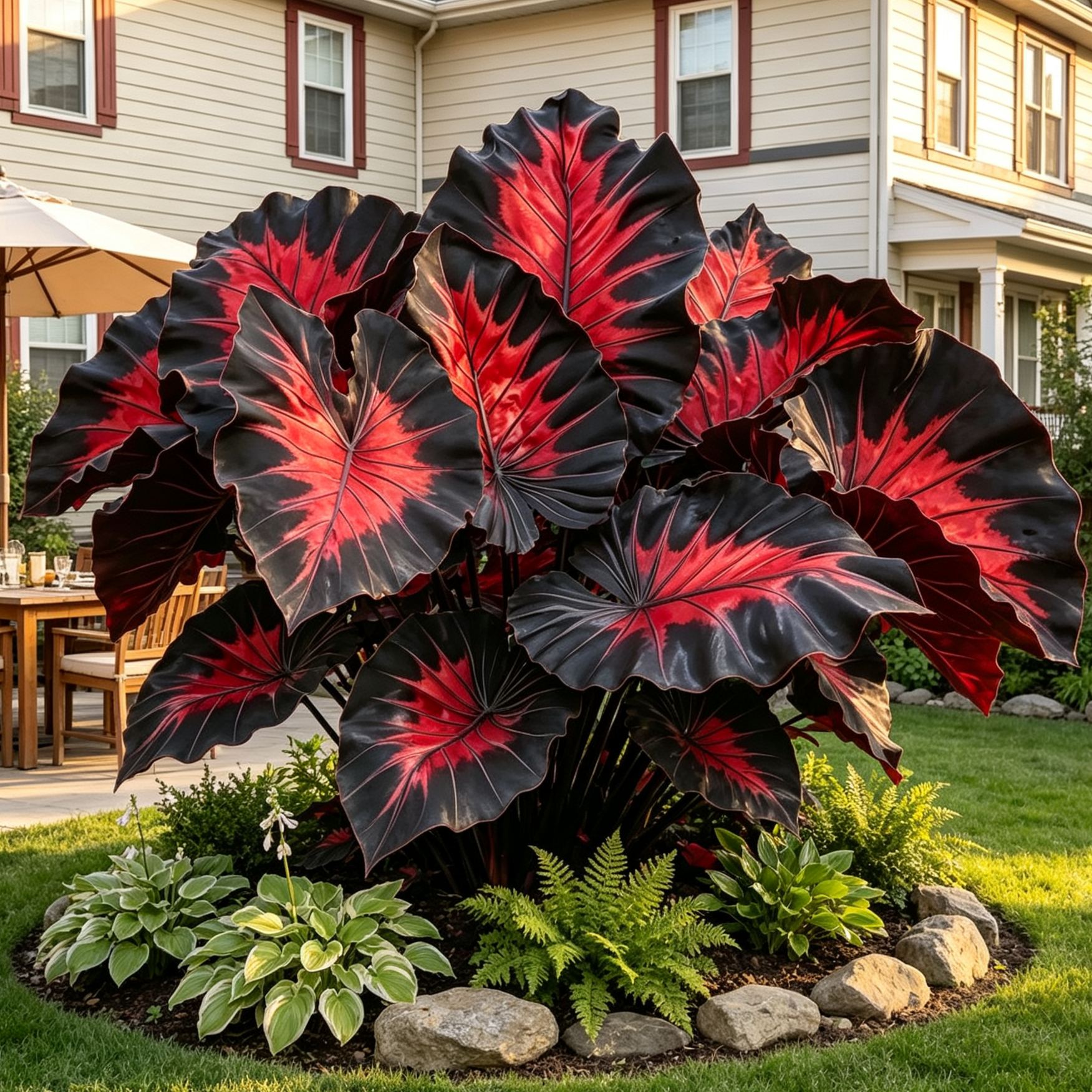 Rare Giant Multi-Color Caladium Bulbs –  Bright Colors & Exotic Large Leaf