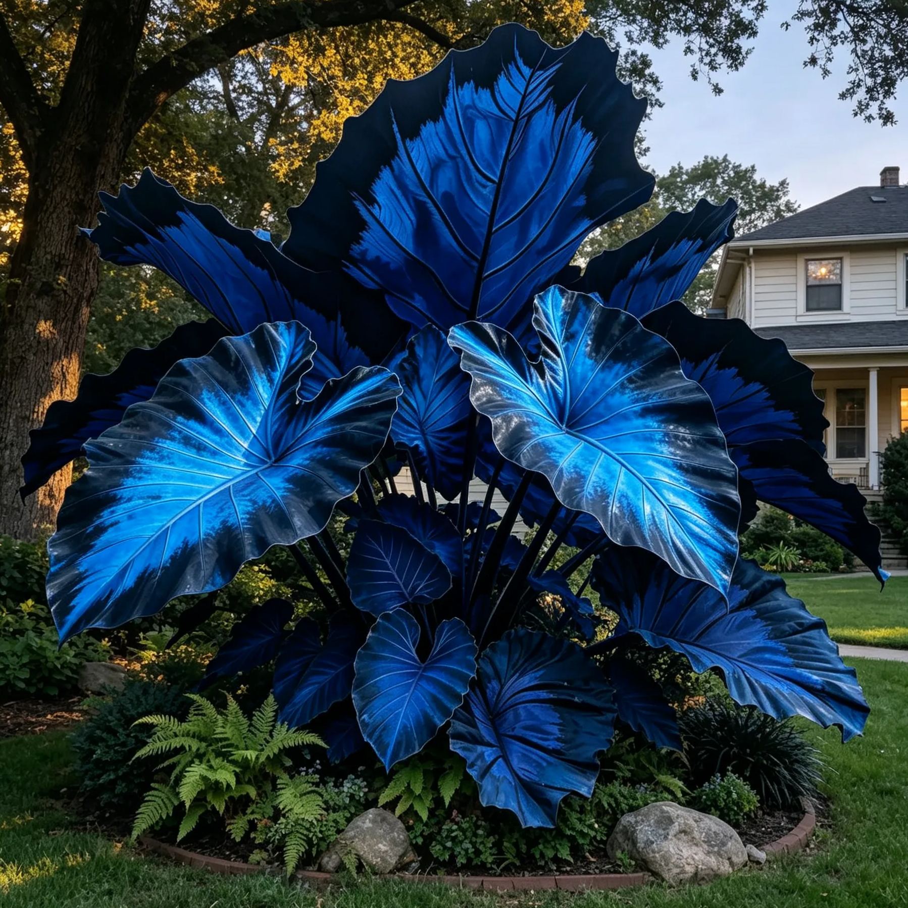 Blue Black Giant Multi-Color Caladium Bulbs