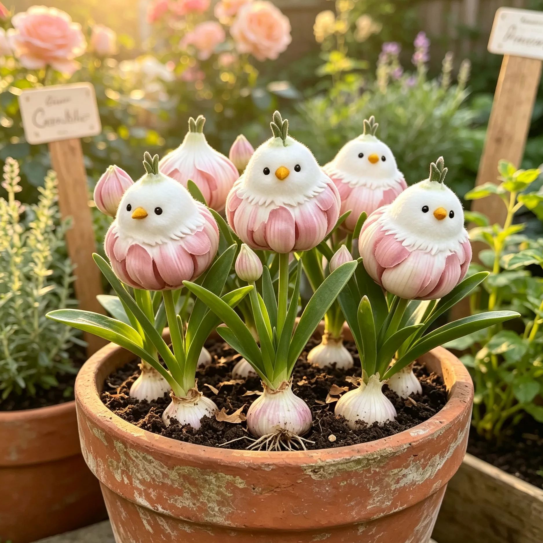 🪽🪴Garlic‑Bird Ornamental Allium Bulbs，Rare Novelty Perennial Flower Bulbs for Garden Planting