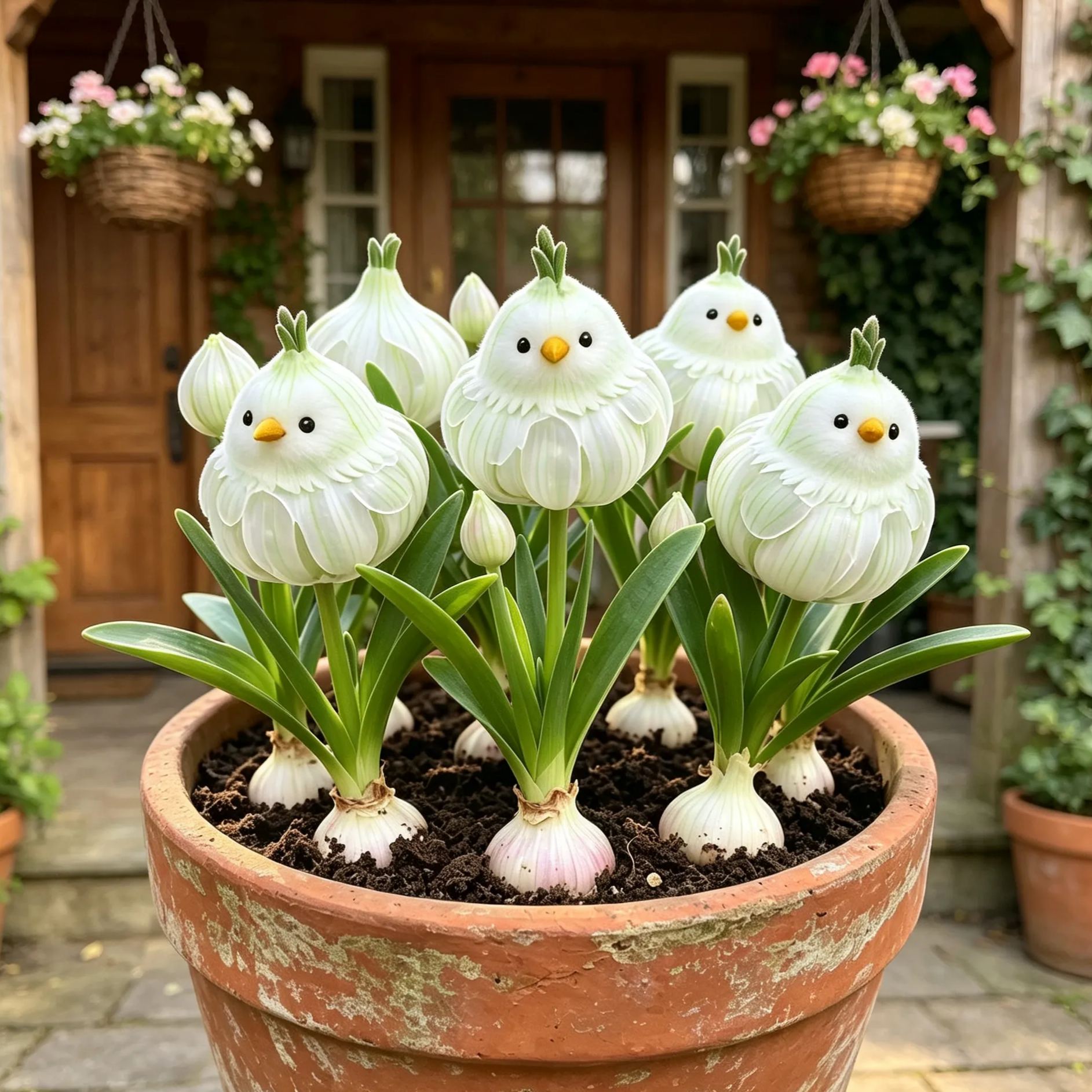 🪽🪴Garlic‑Bird Ornamental Allium Bulbs，Rare Novelty Perennial Flower Bulbs for Garden Planting