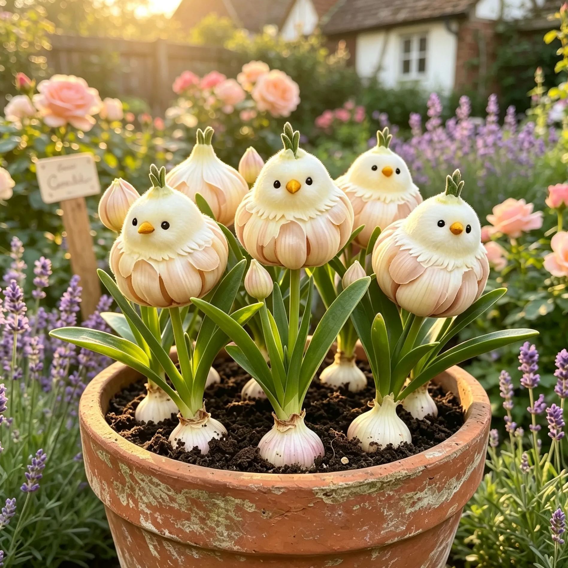 🪽🪴Garlic‑Bird Ornamental Allium Bulbs，Rare Novelty Perennial Flower Bulbs for Garden Planting