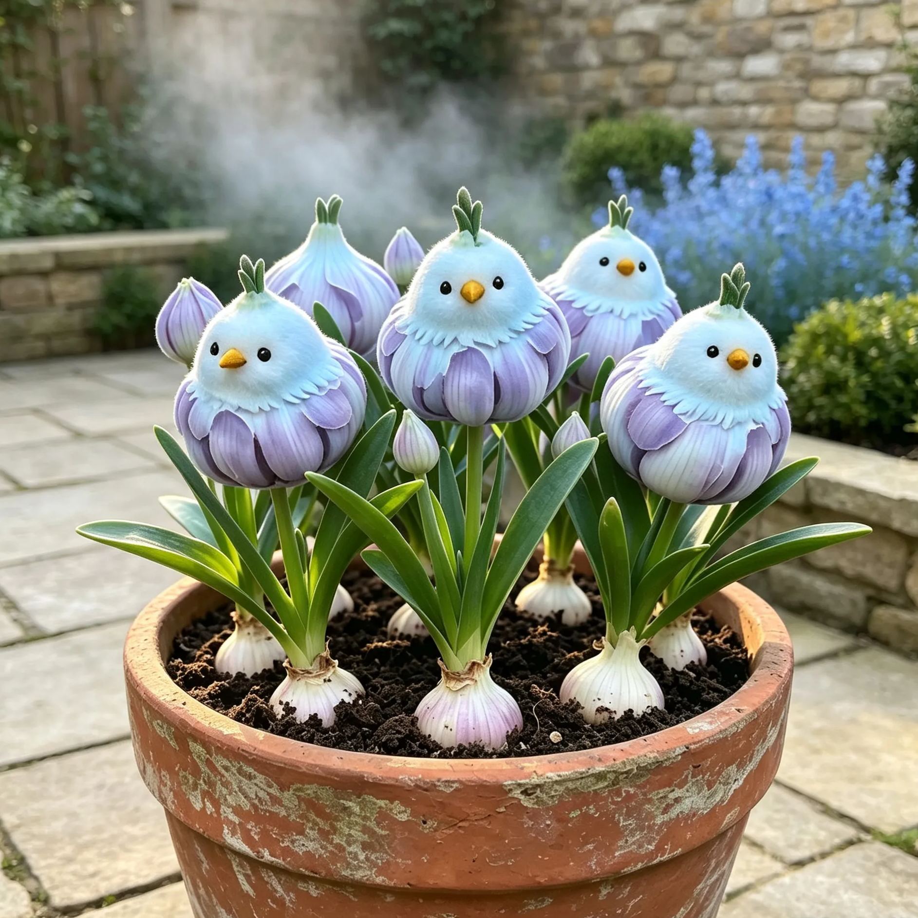 🪽🪴Garlic‑Bird Ornamental Allium Bulbs，Rare Novelty Perennial Flower Bulbs for Garden Planting
