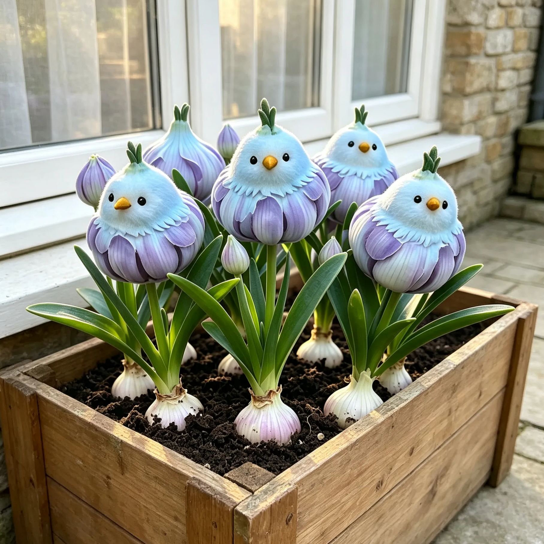 🪽🪴Garlic‑Bird Ornamental Allium Bulbs，Rare Novelty Perennial Flower Bulbs for Garden Planting