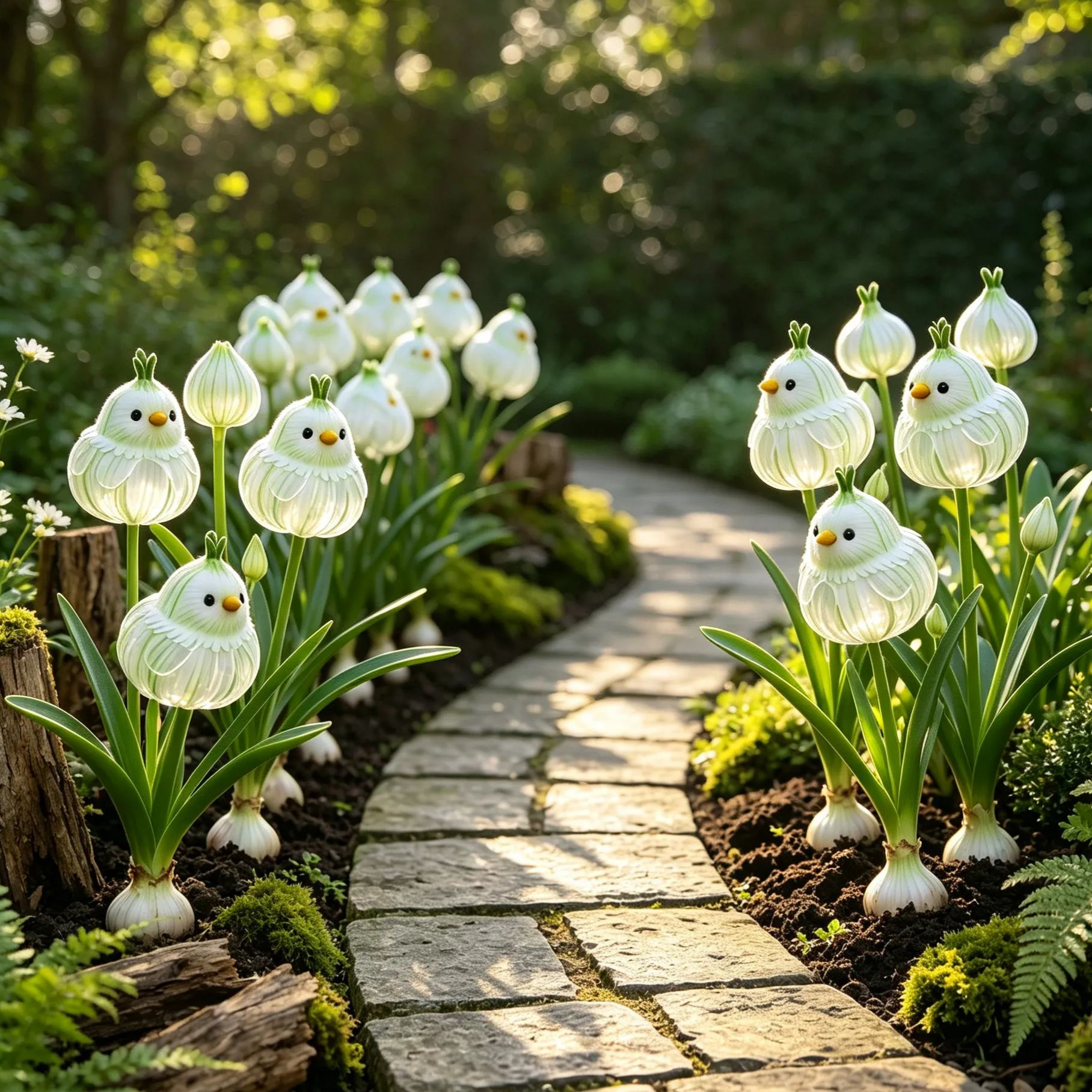 🪽🪴Garlic‑Bird Ornamental Allium Bulbs，Rare Novelty Perennial Flower Bulbs for Garden Planting