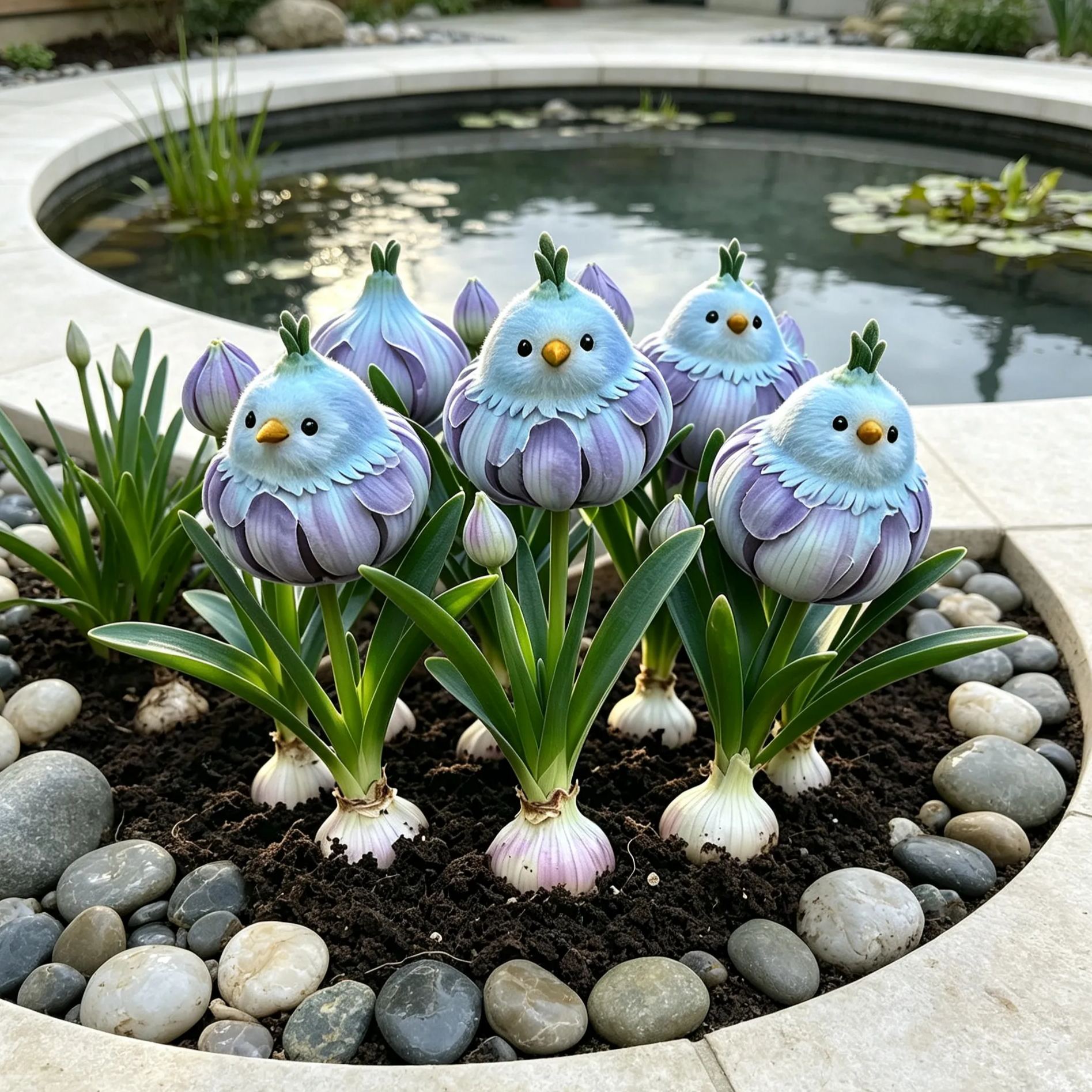 🪽🪴Garlic‑Bird Ornamental Allium Bulbs，Rare Novelty Perennial Flower Bulbs for Garden Planting