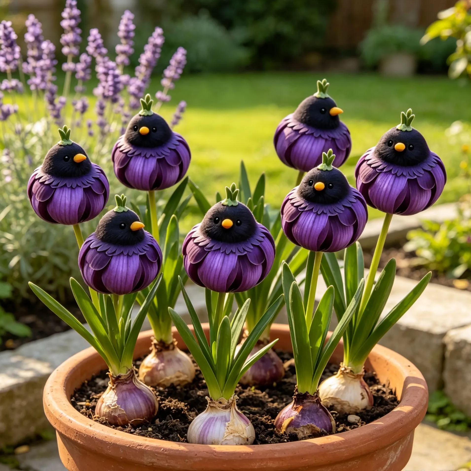 🪽🪴Garlic‑Bird Ornamental Allium Bulbs，Rare Novelty Perennial Flower Bulbs for Garden Planting