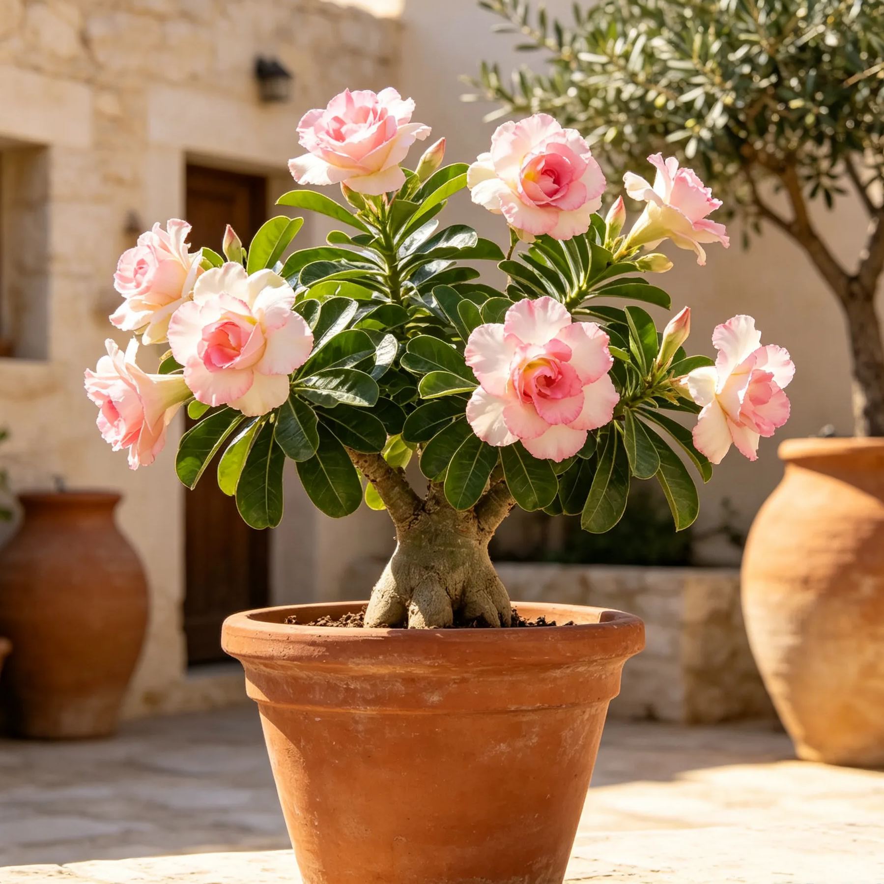 Rare Multicolor Double Desert Rose Bulbs--Easy to Grow for Home Gardens
