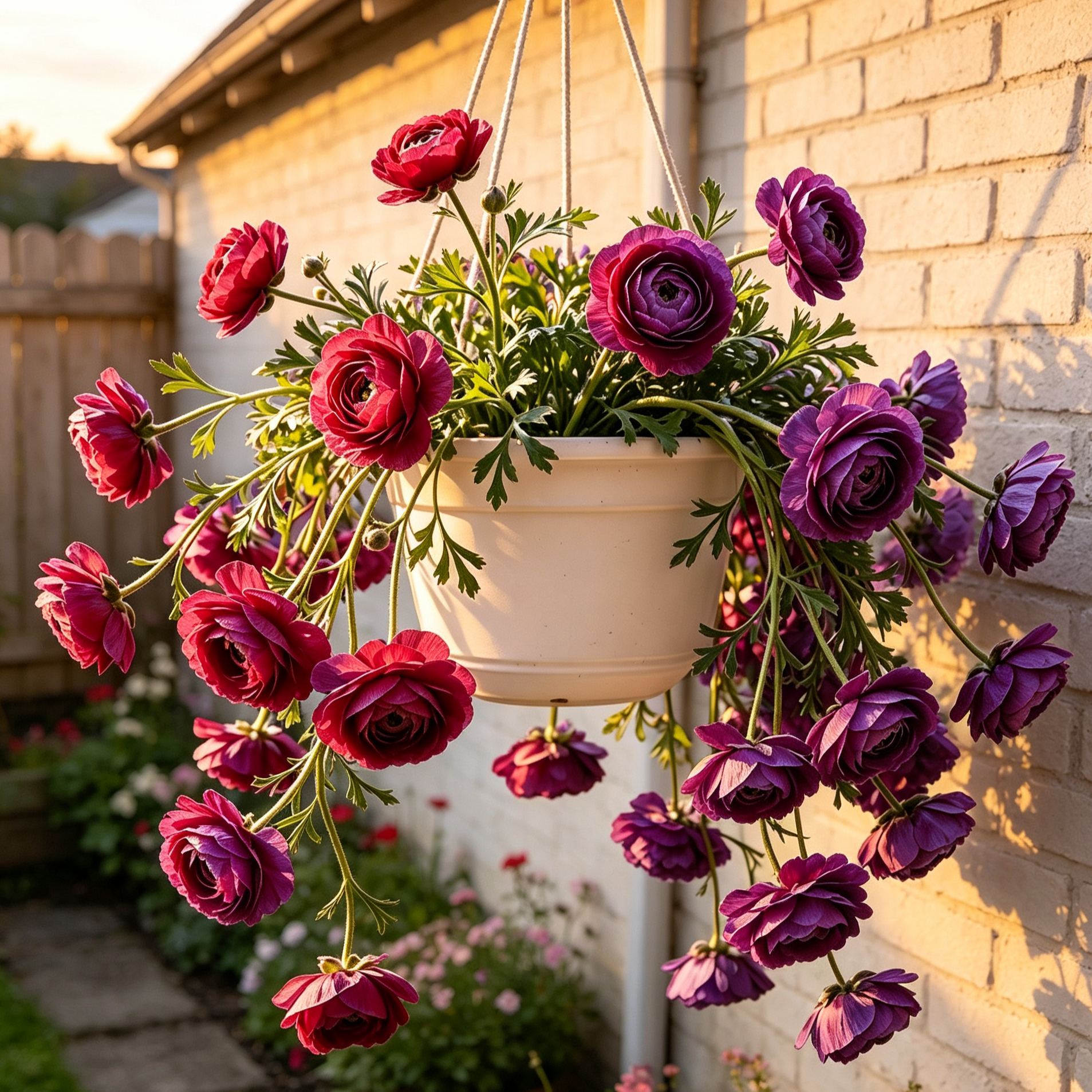 ✨Rare Multi‑Color Trailing Hanging Ranunculus Bulbs | Perennial Hanging Basket Flowers