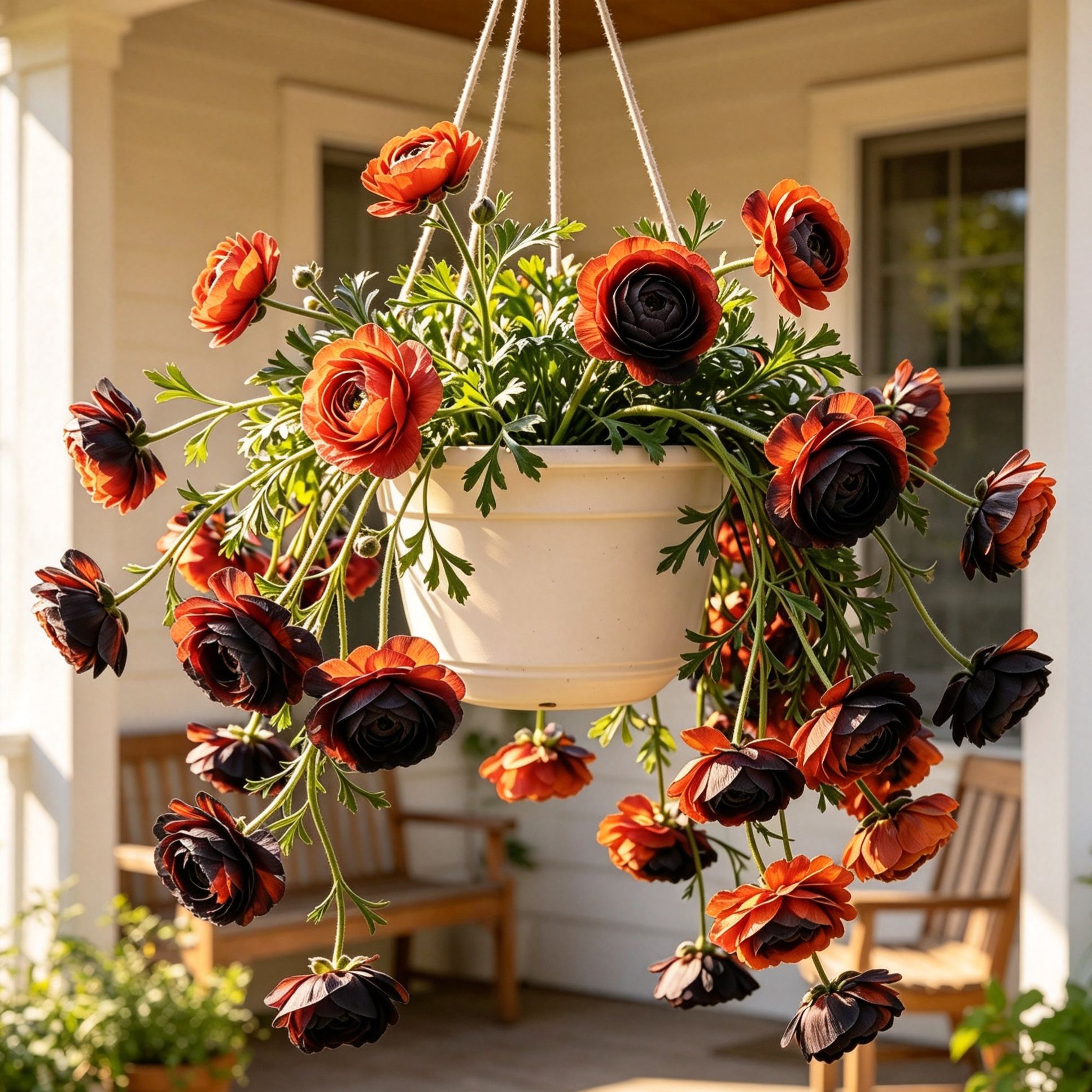 ✨Rare Multi‑Color Trailing Hanging Ranunculus Bulbs | Perennial Hanging Basket Flowers