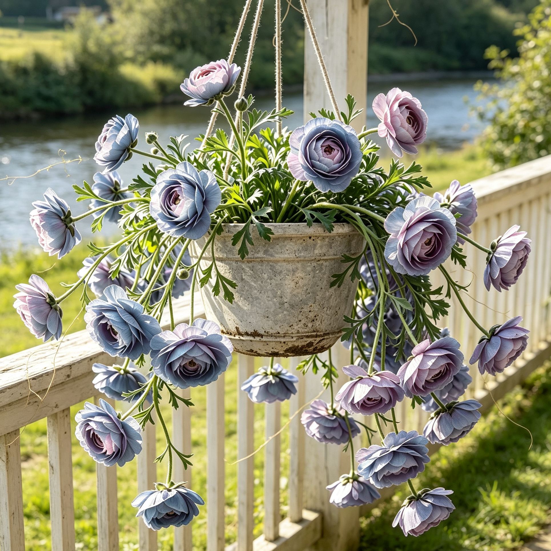 ✨Rare Multi‑Color Trailing Hanging Ranunculus Bulbs | Perennial Hanging Basket Flowers
