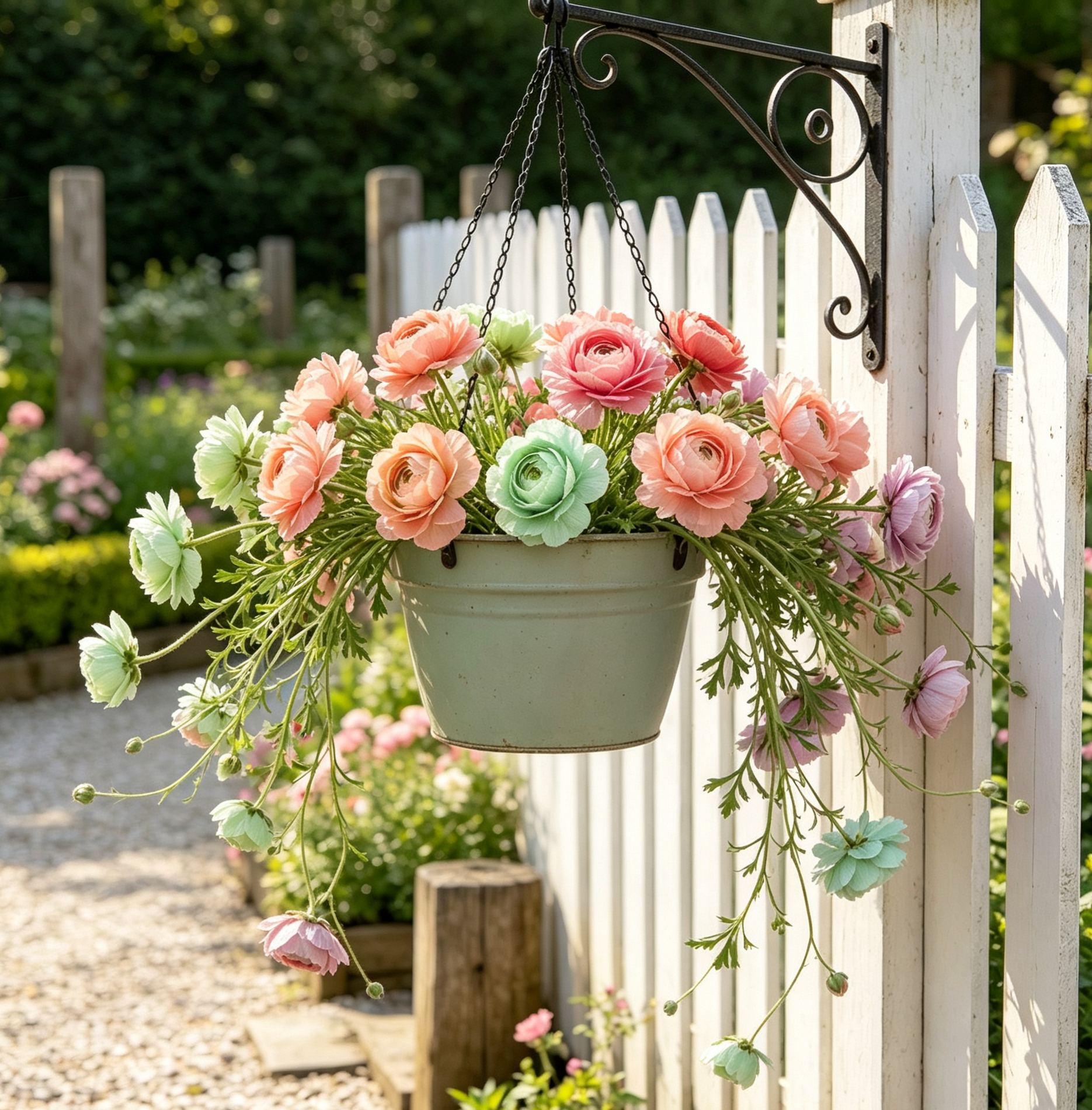 ✨Rare Multi‑Color Trailing Hanging Ranunculus Bulbs | Perennial Hanging Basket Flowers