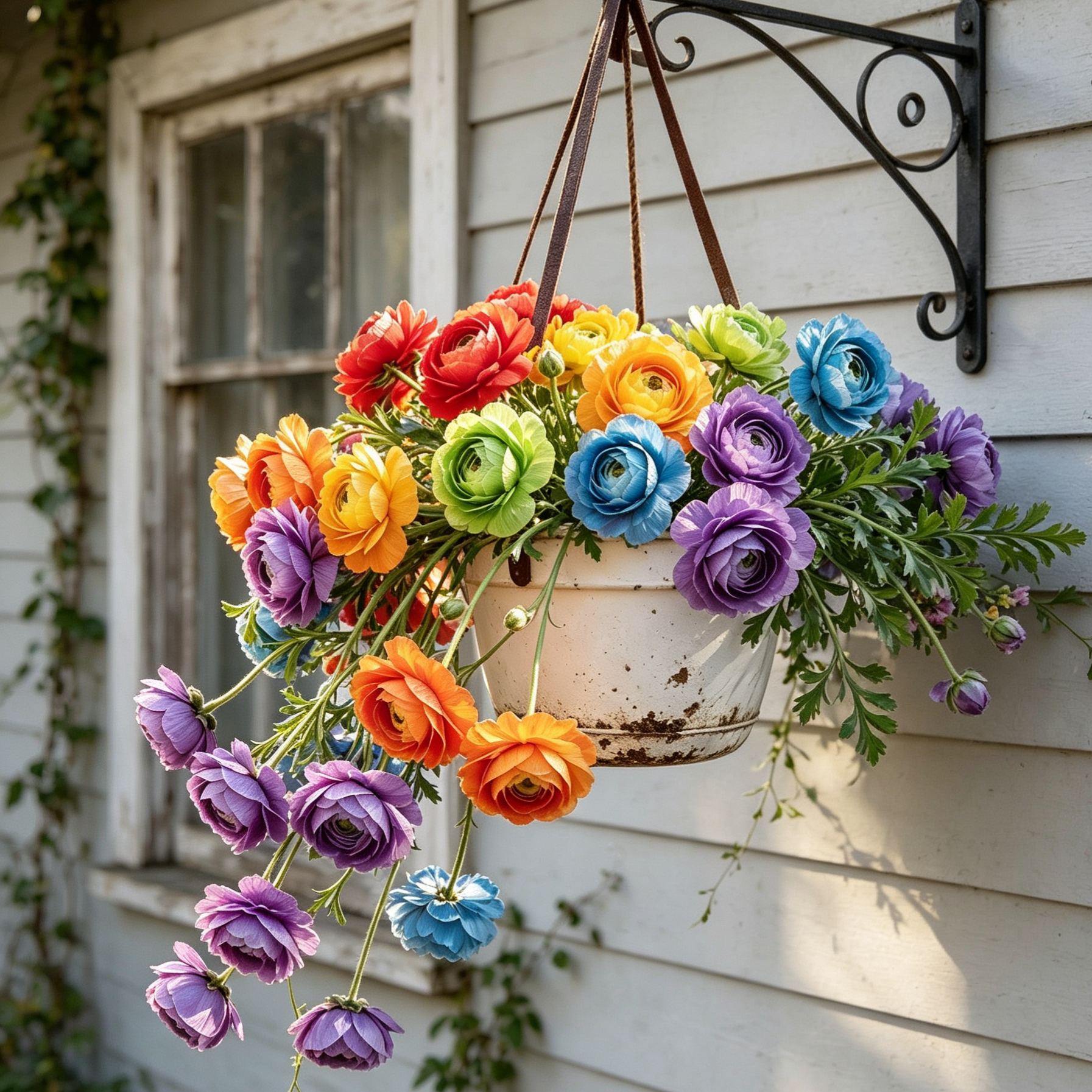 ✨Rare Multi‑Color Trailing Hanging Ranunculus Bulbs | Perennial Hanging Basket Flowers