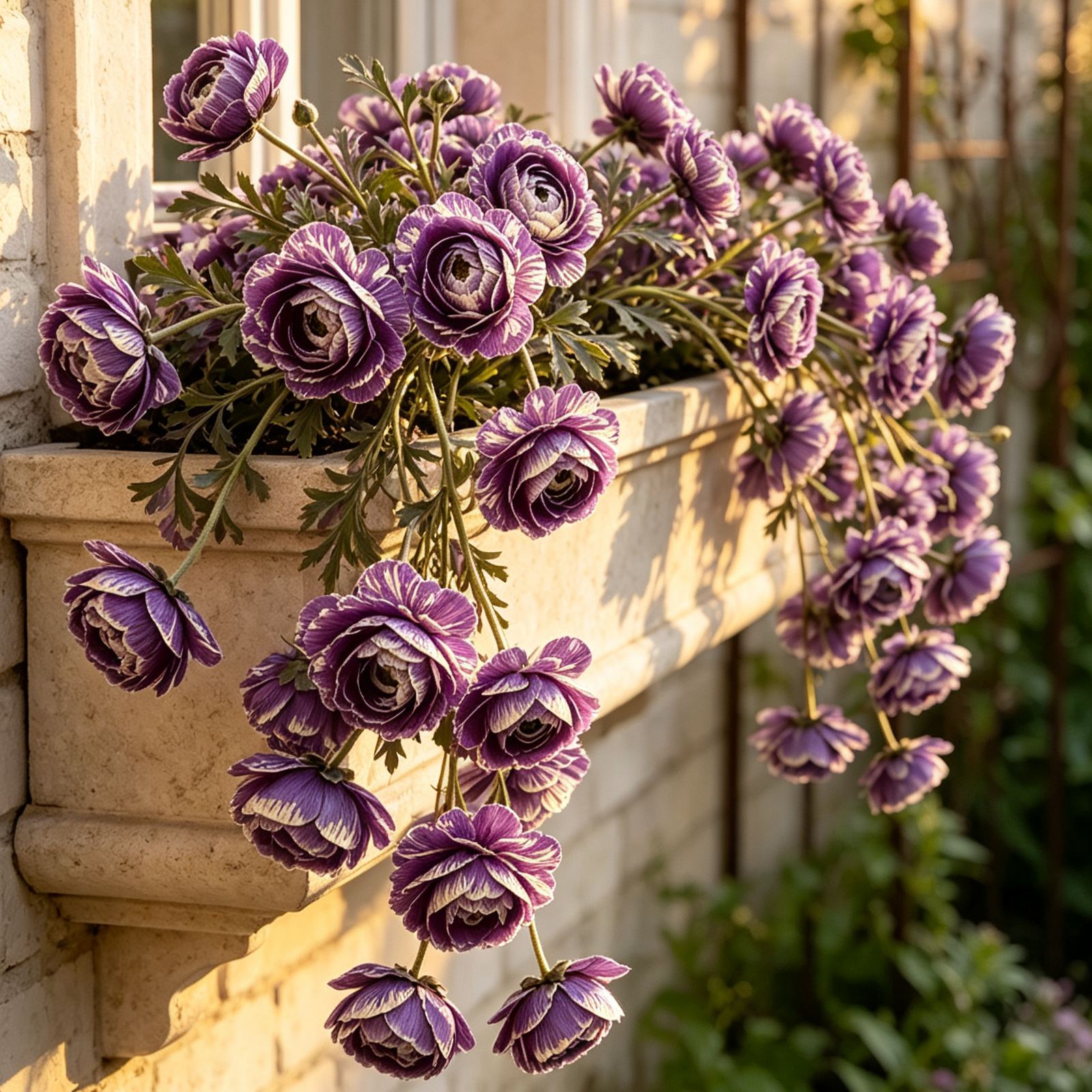 ✨Rare Multicolor Cascading Double Ranunculus Bulbs— Trailing Hanging Persian Buttercup Bulbs for Garden & Patio