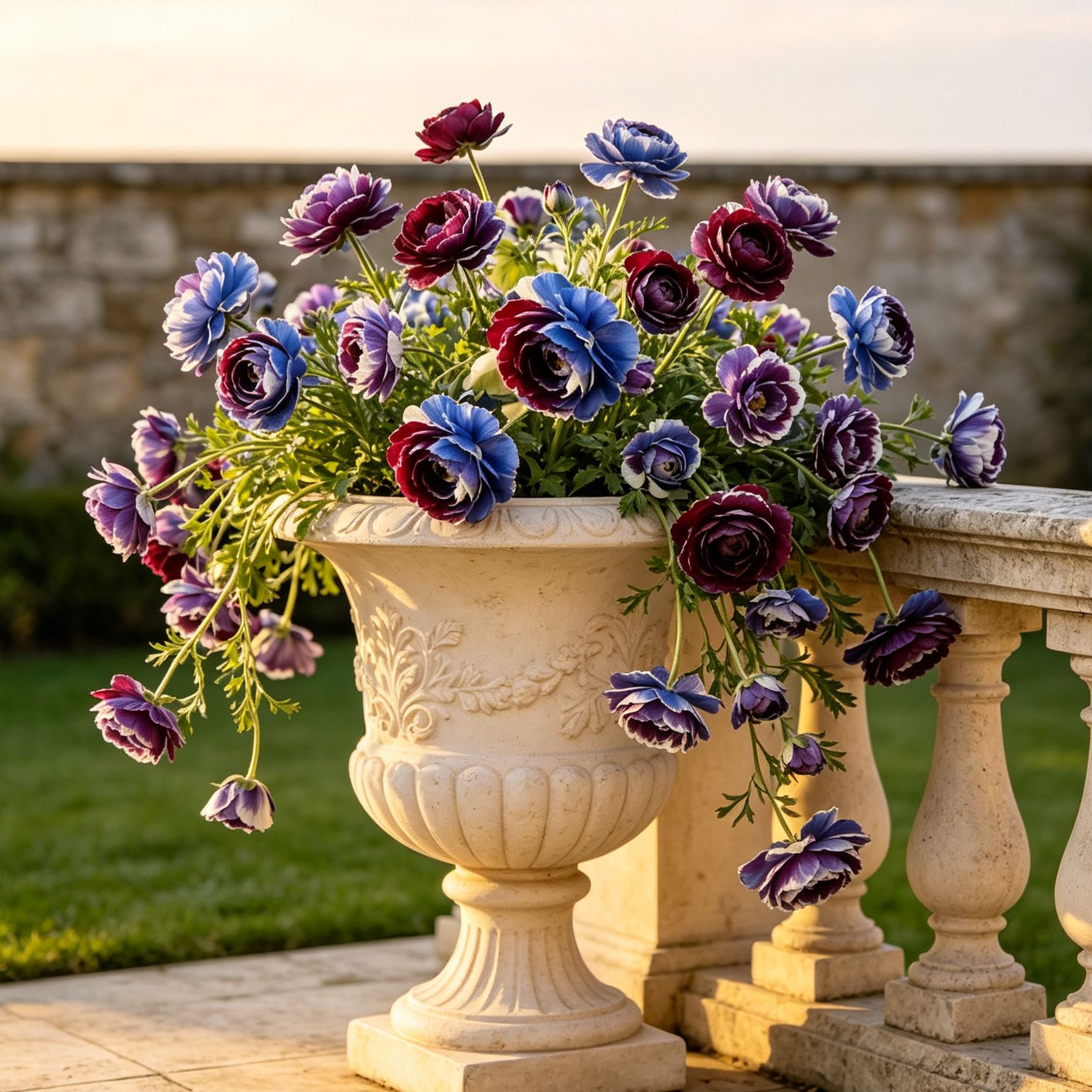 ✨Rare Multicolor Cascading Double Ranunculus Bulbs— Trailing Hanging Persian Buttercup Bulbs for Garden & Patio