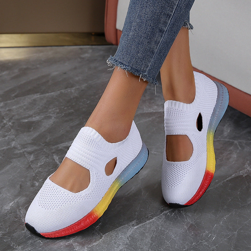 Women'Casual Mesh Colorblock Hollow Out Sneakers