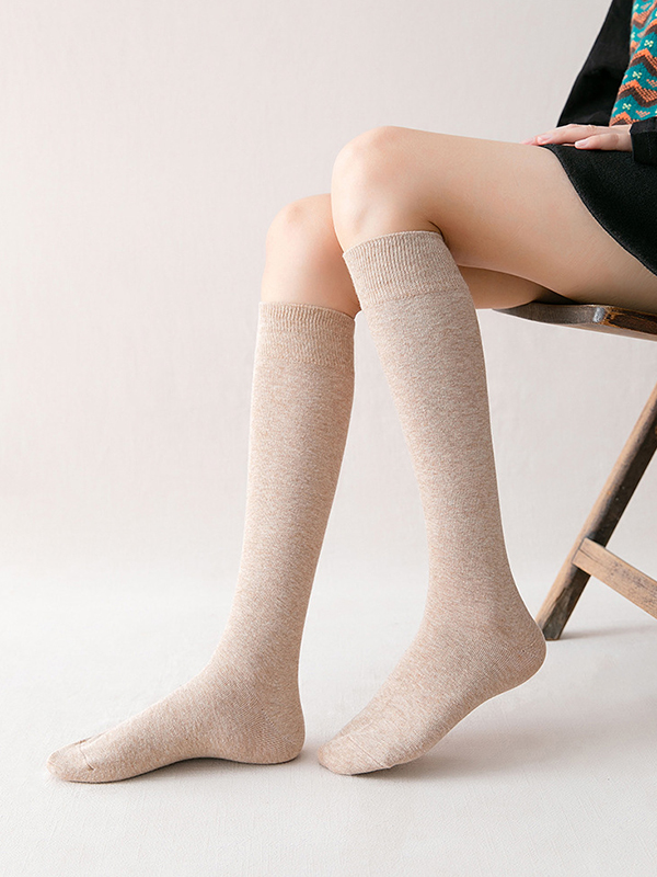 Casual Keep Warm Solid Color Socks Accessories