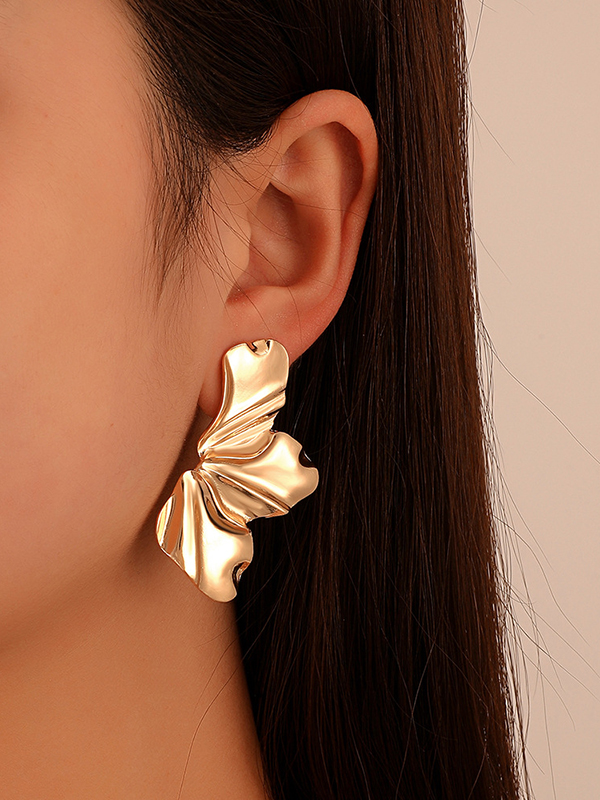Flower Shape Solid Color Earrings Accessories