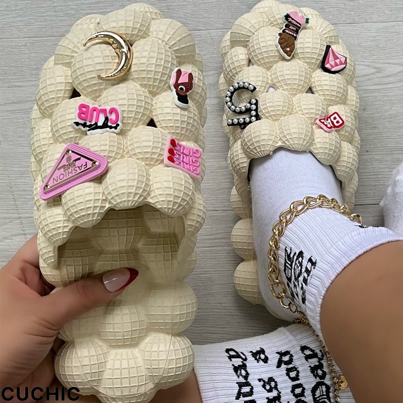 Apricot Fashion Casual Hollowed Out Patchwork Round Shoes-CuChic