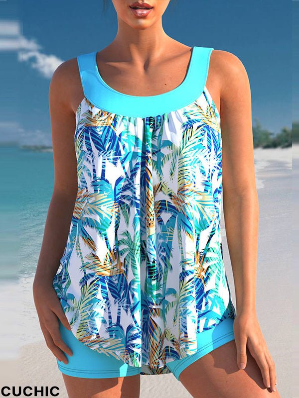 Women Strap Printed Graphic Tankini Set