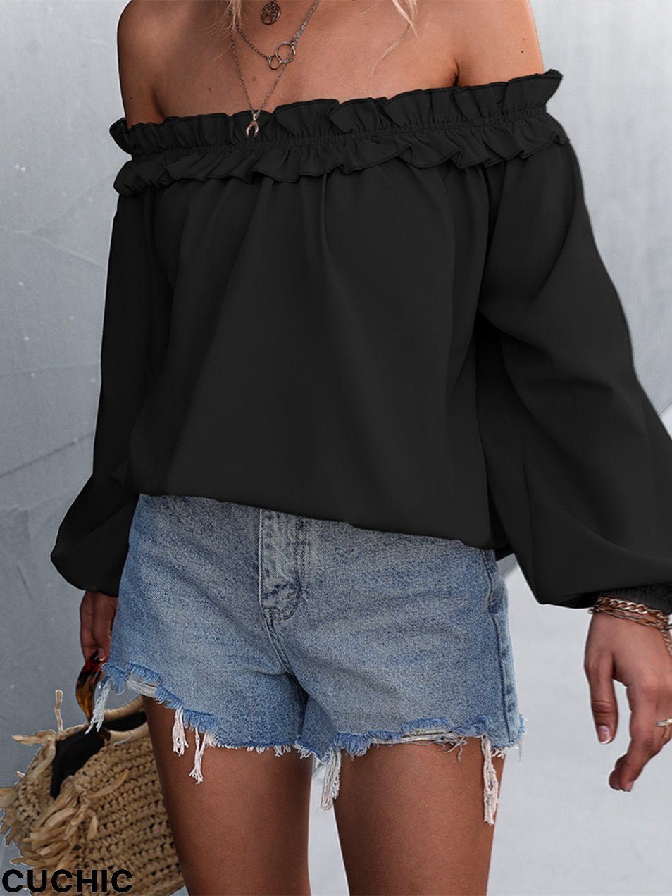 Women Long Sleeve Off-shoulder Casuals Dress