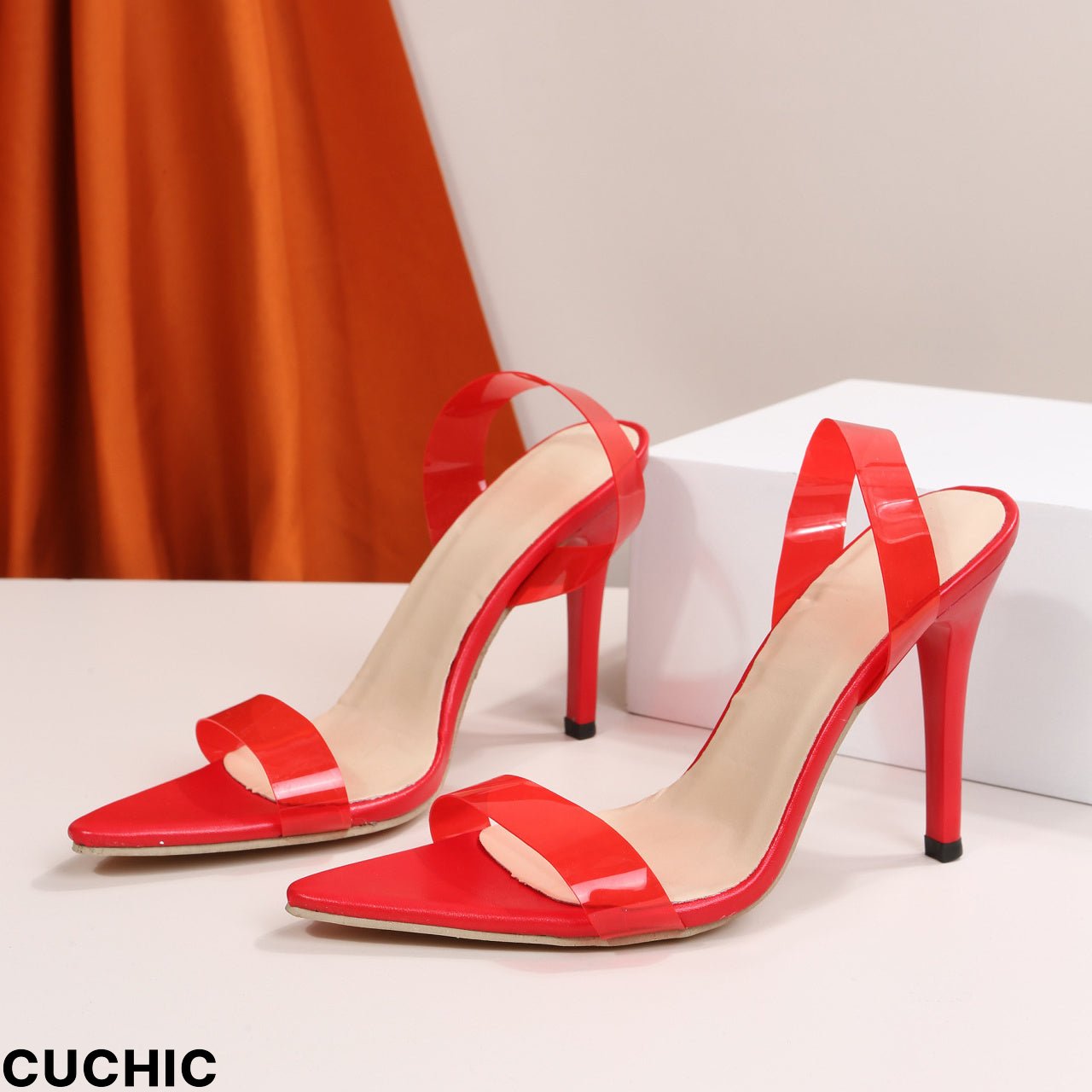Women's Candy Color Transparent Sexy High Heel Pointed Toe Sandals