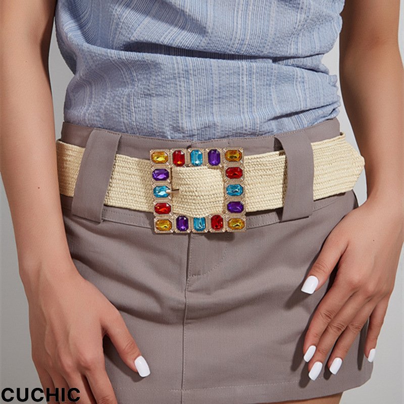 Colored Diamond Braided Belt