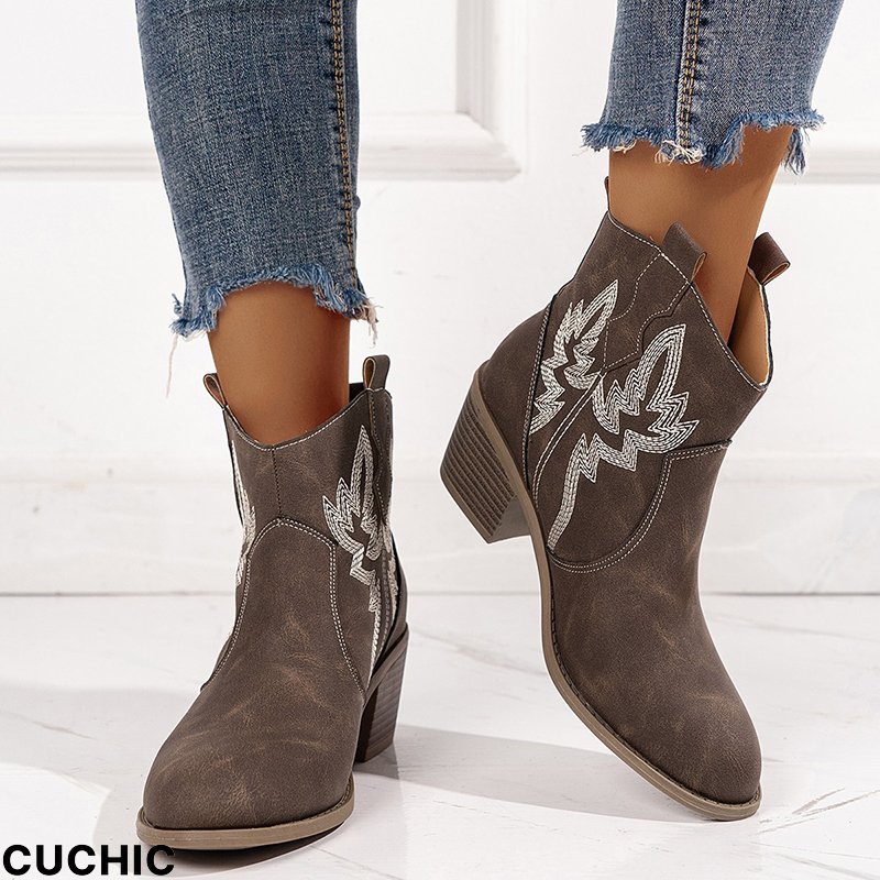 Embroidered Vintage Cowboy Boots