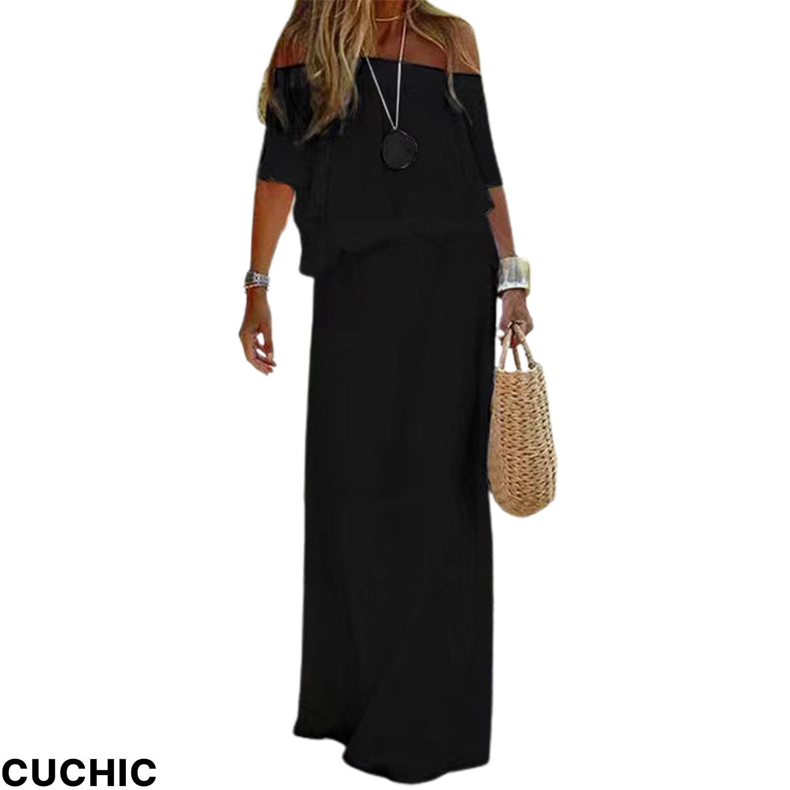 Elegant Ruffles Sexy One Shoulder Loose Dress