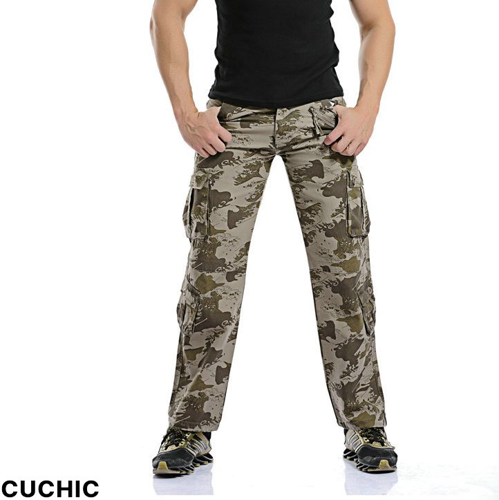 Men's Camouflage Jogging Casual Cotton Multi-Pocket Men's Cargo Pants