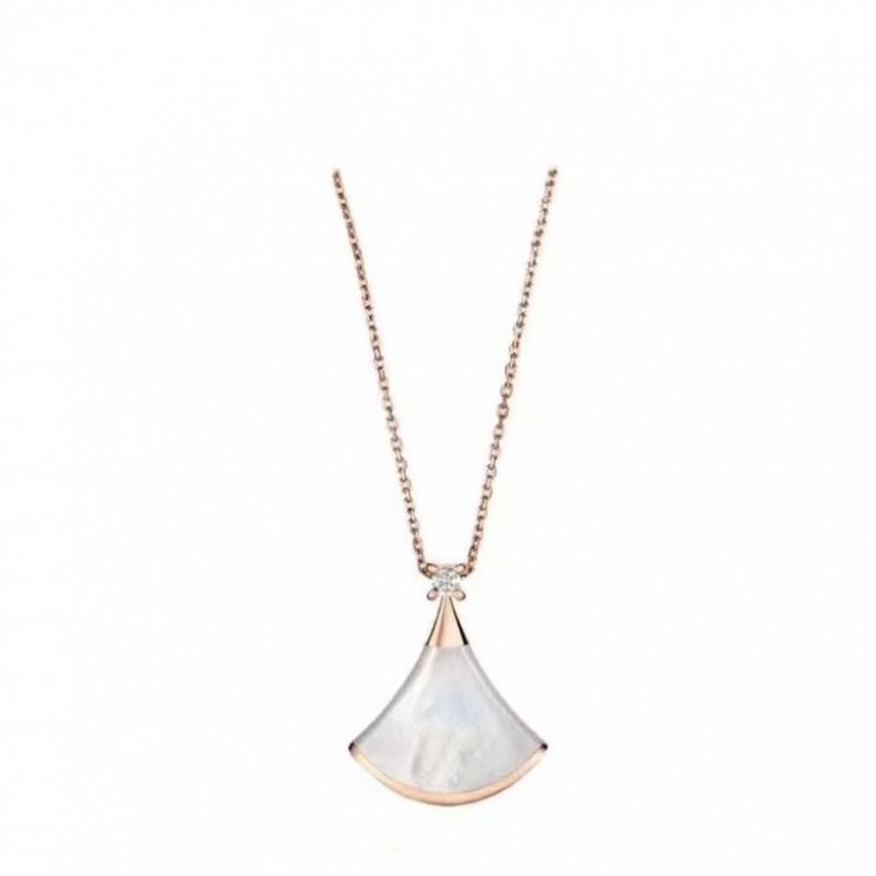 Sector Fan Double Layer Pendant Necklace | 925 Sterling Silver Gold Plated | White Mother of Pearl & Red Carnelian | Pave Diamond Accents