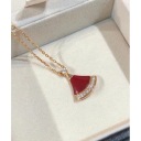 Carnelian Short Skirt with Diamond Necklace