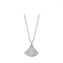 Silver diamond short skirt necklace