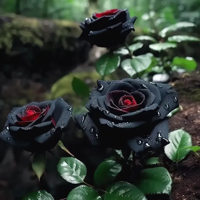 👍 higher quality -🌹Rare Black Red Rose Flower Seeds