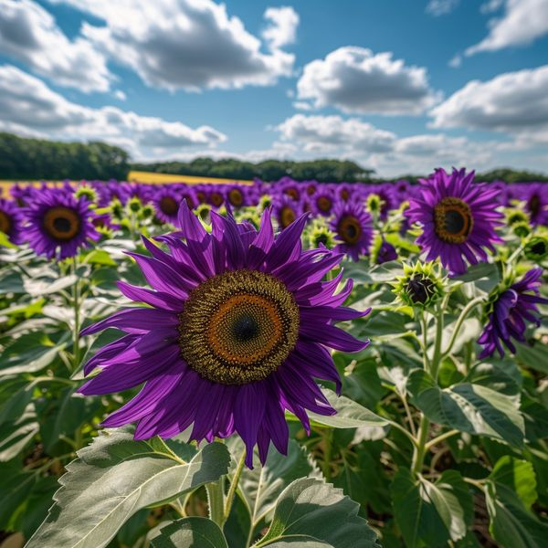 Lila Riesensonnenblumensamen, seltene Pflanzen für den Garten