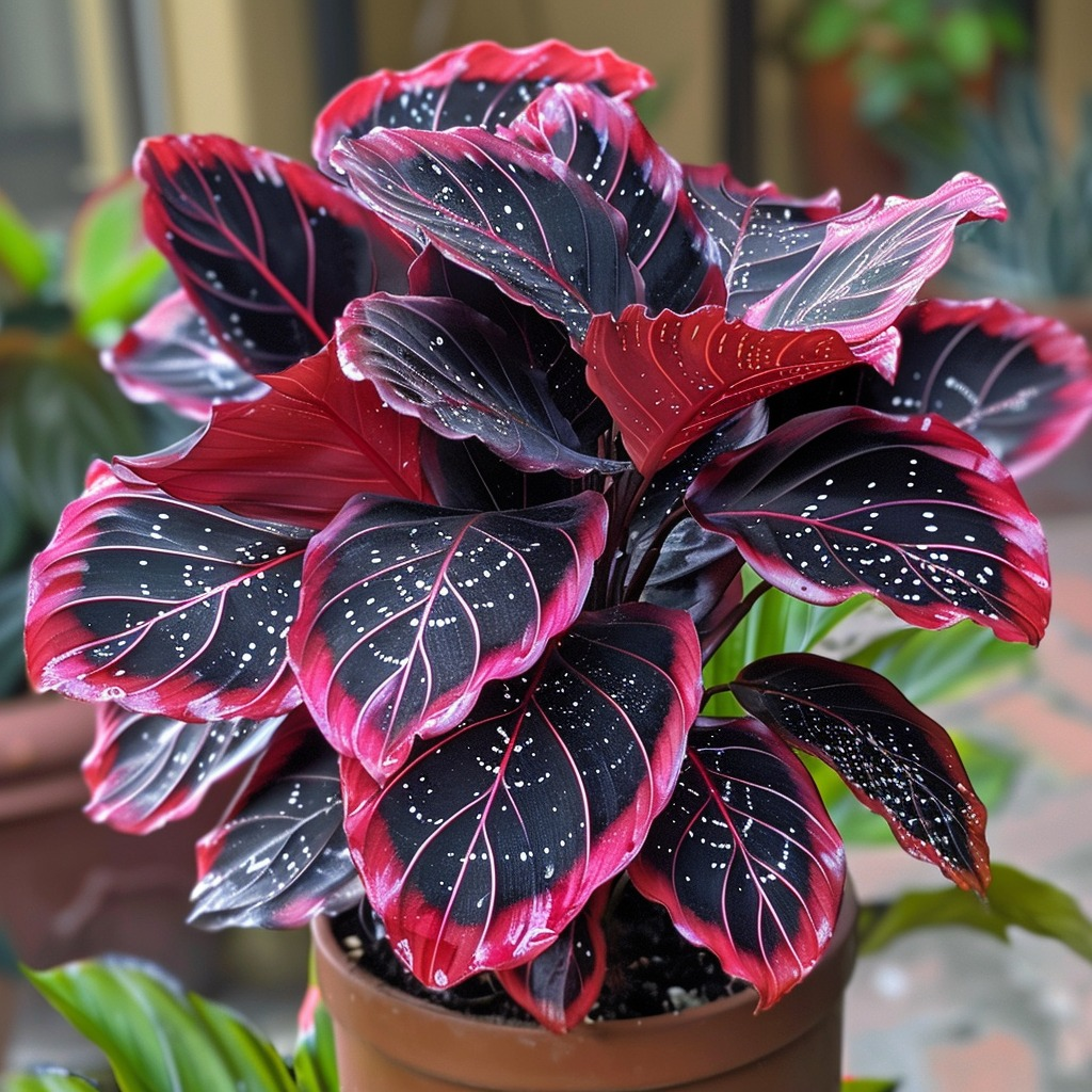 Dark Red Edges Calathea Seeds🌿💫Potted Plants, Garden