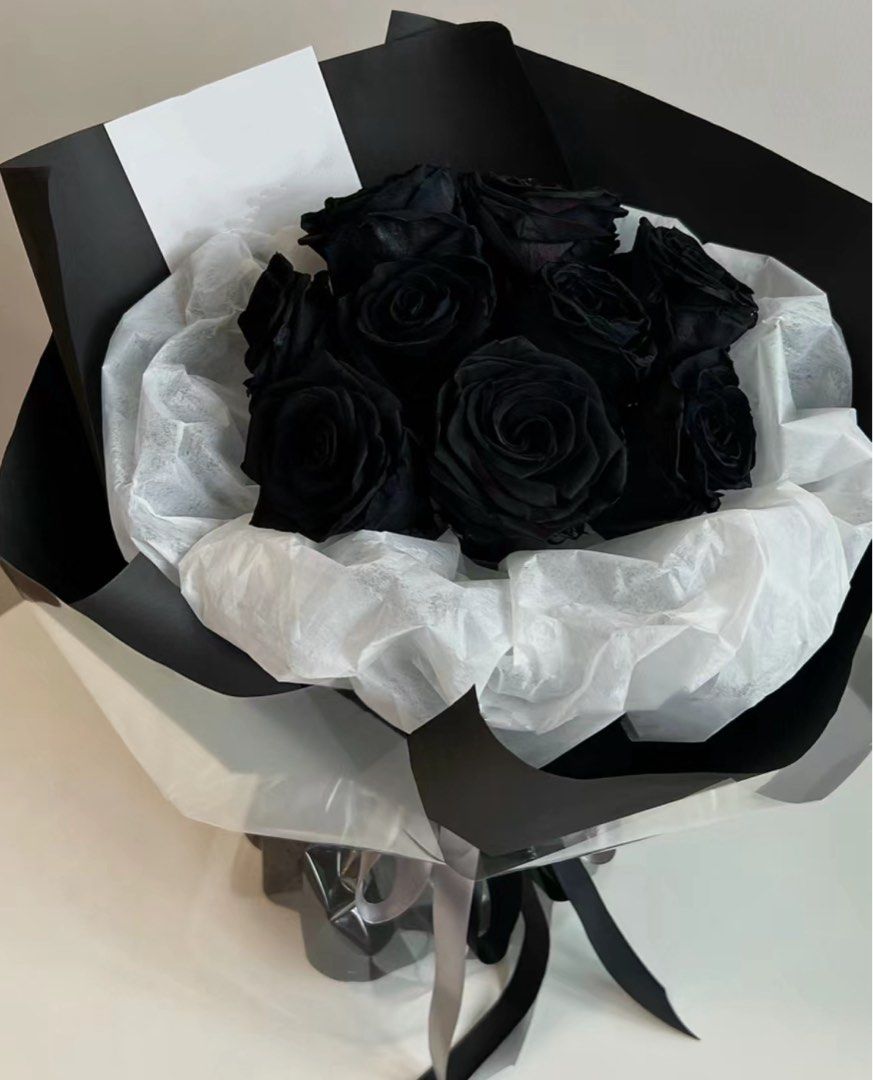 黑玫瑰花鮮花花束18枝, 興趣及遊戲, 手作＆自家設計, 文具及工藝- 花- Carousell
