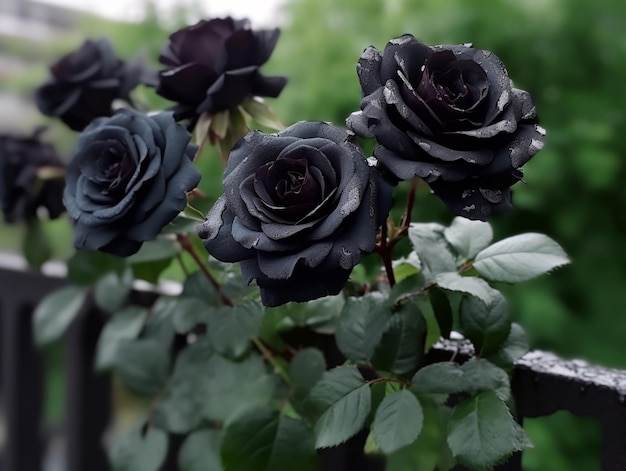 Eine schwarze rose mit der nummer 7 darauf | Premium-Foto