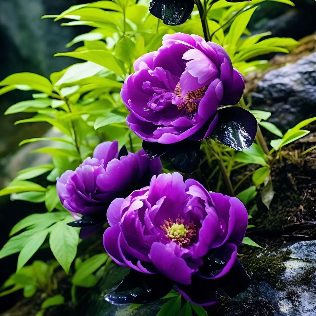 Purple peony seeds